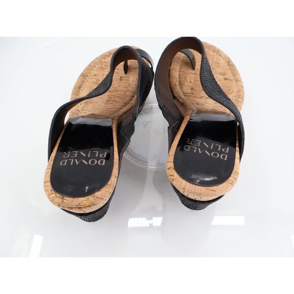 Donald J. Pliner Gyer2 Womens Leather Slip On Wedge Sandals Black Size 8.5 Thong - Picture 3 of 13